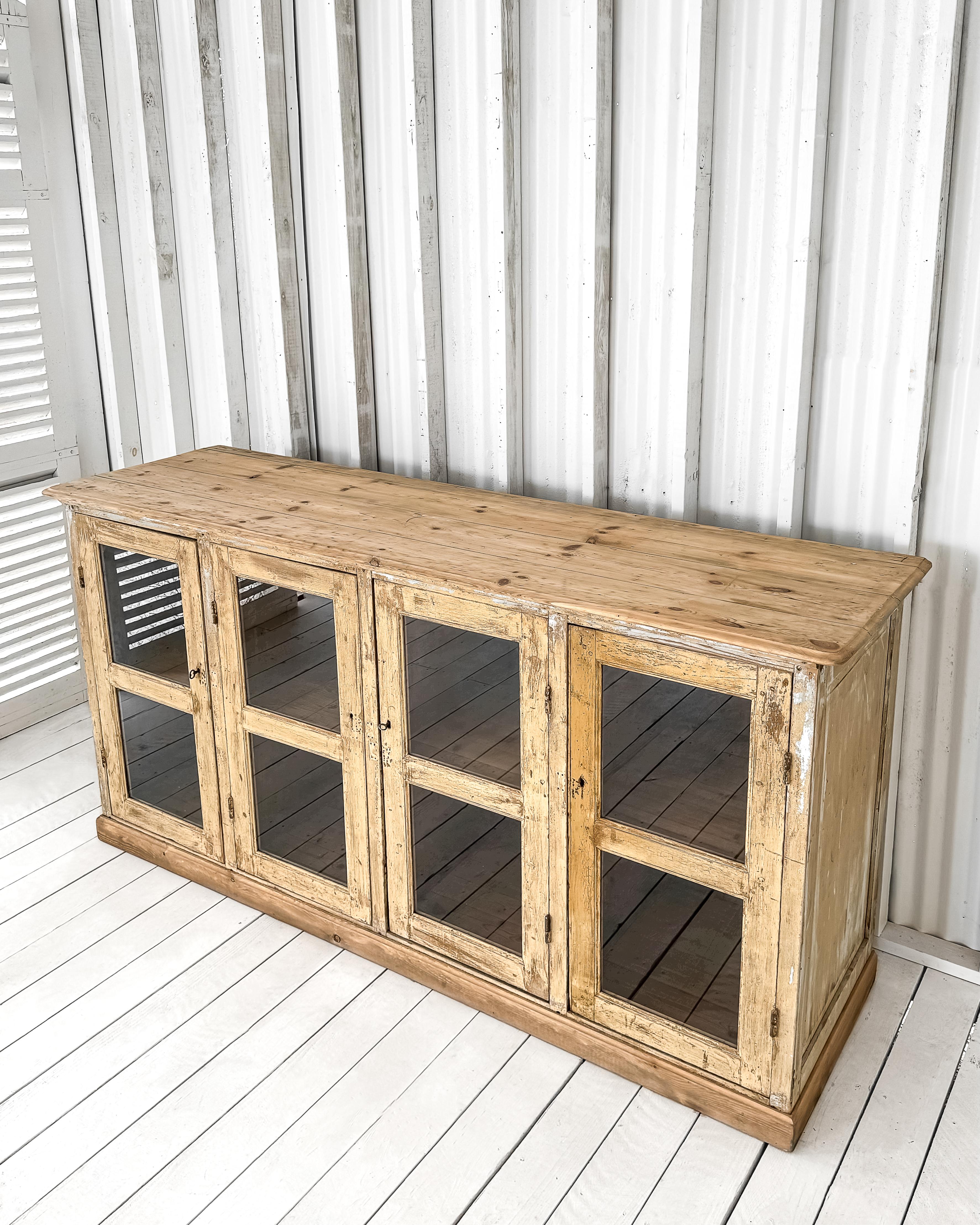 Antique French Mercantile Showcase with 4 Doors 7