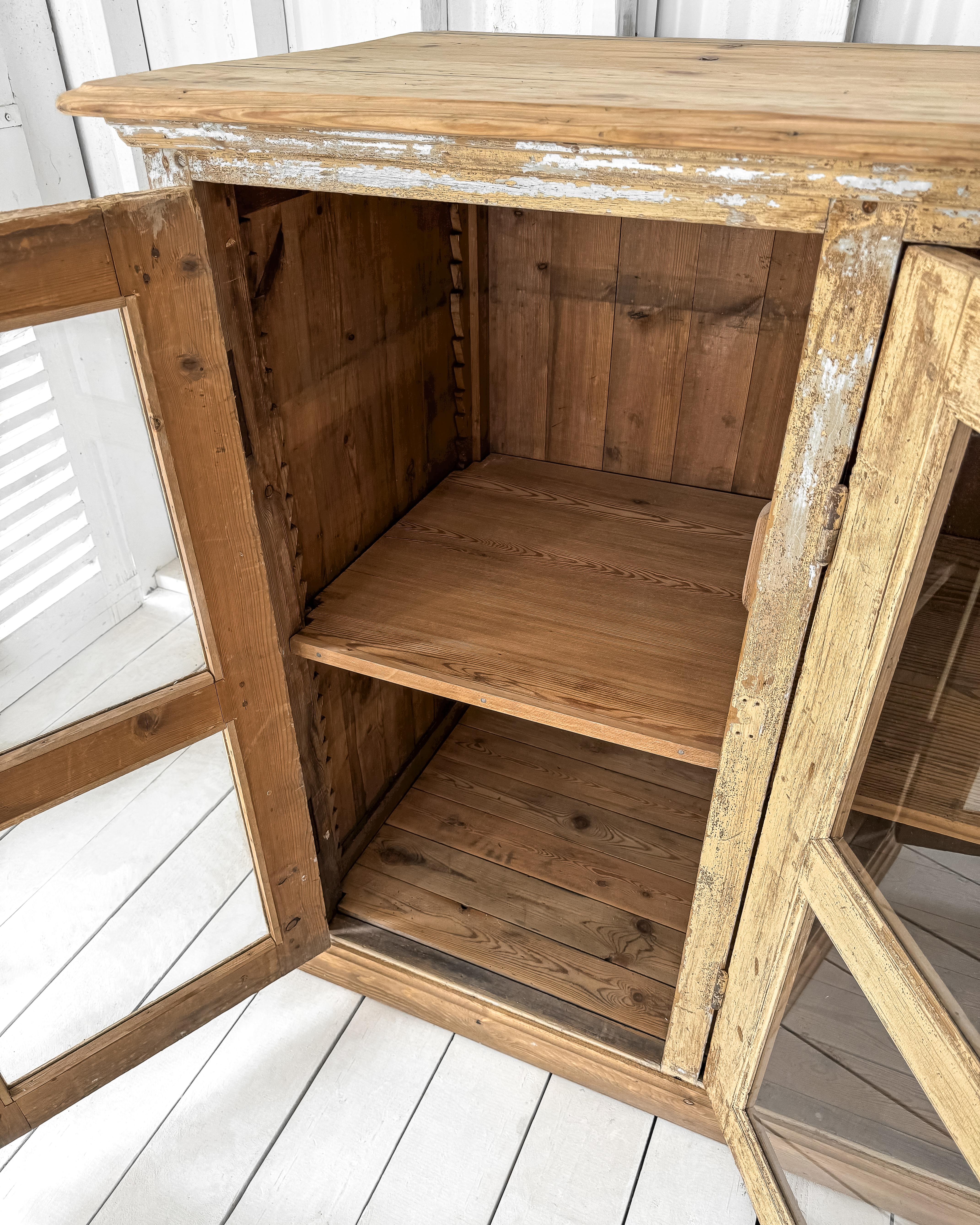Antique French Mercantile Showcase with 4 Doors 10