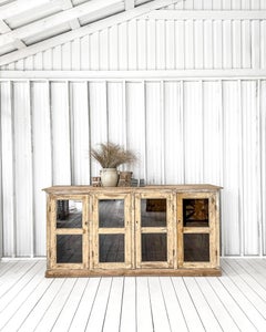 Antique French Mercantile Showcase with 4 Doors