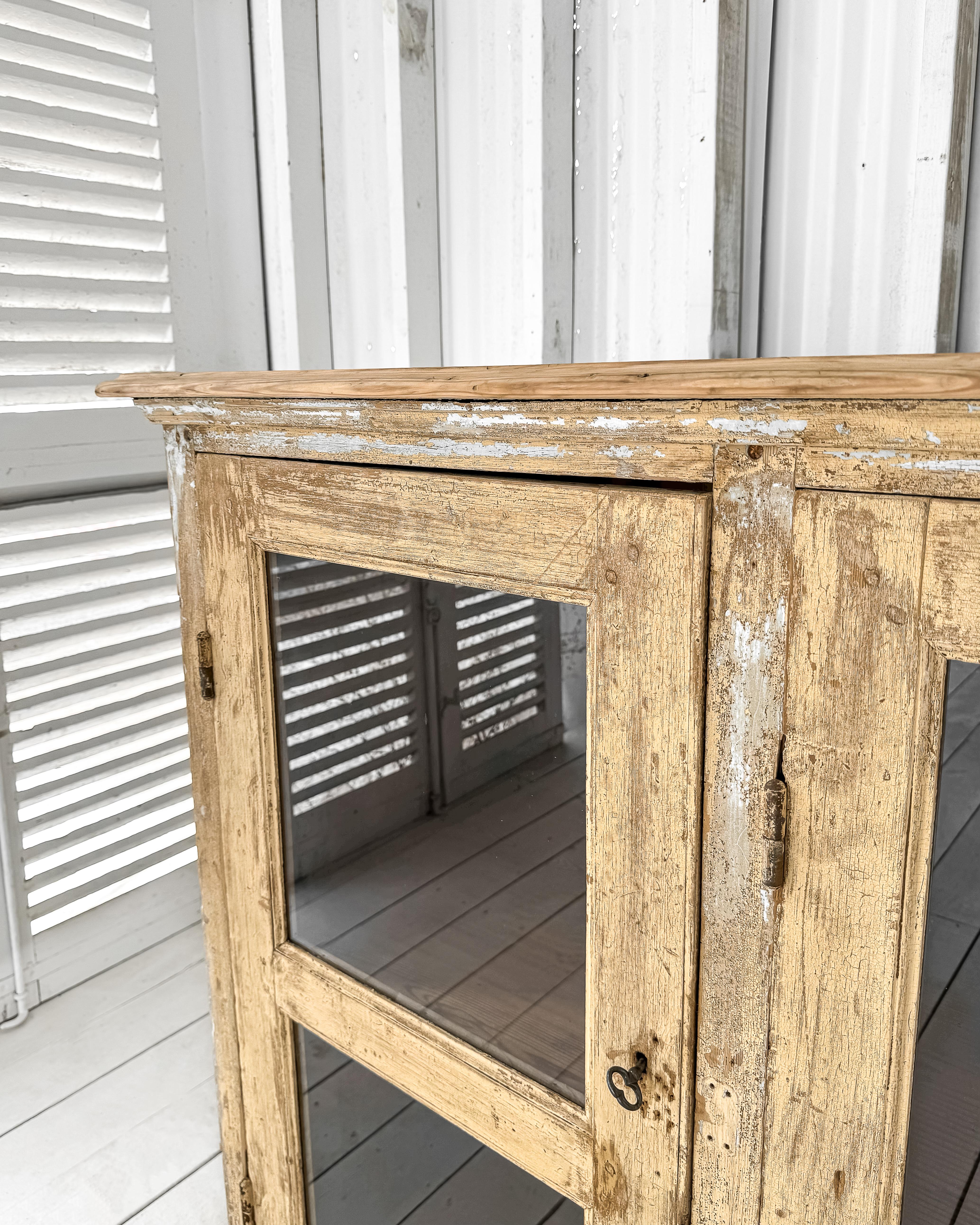Antique French Mercantile Showcase with 4 Doors 1