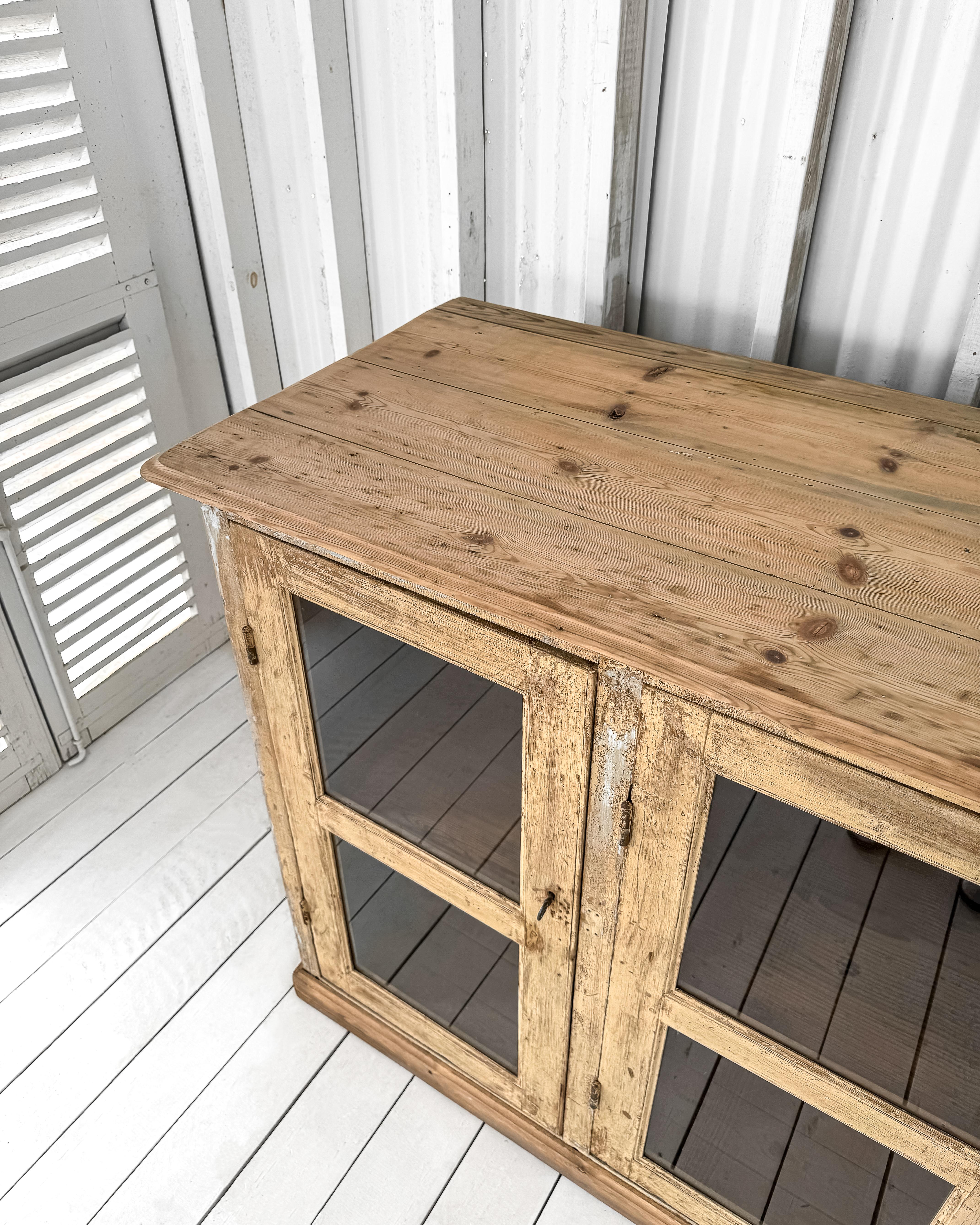 Antique French Mercantile Showcase with 4 Doors 2