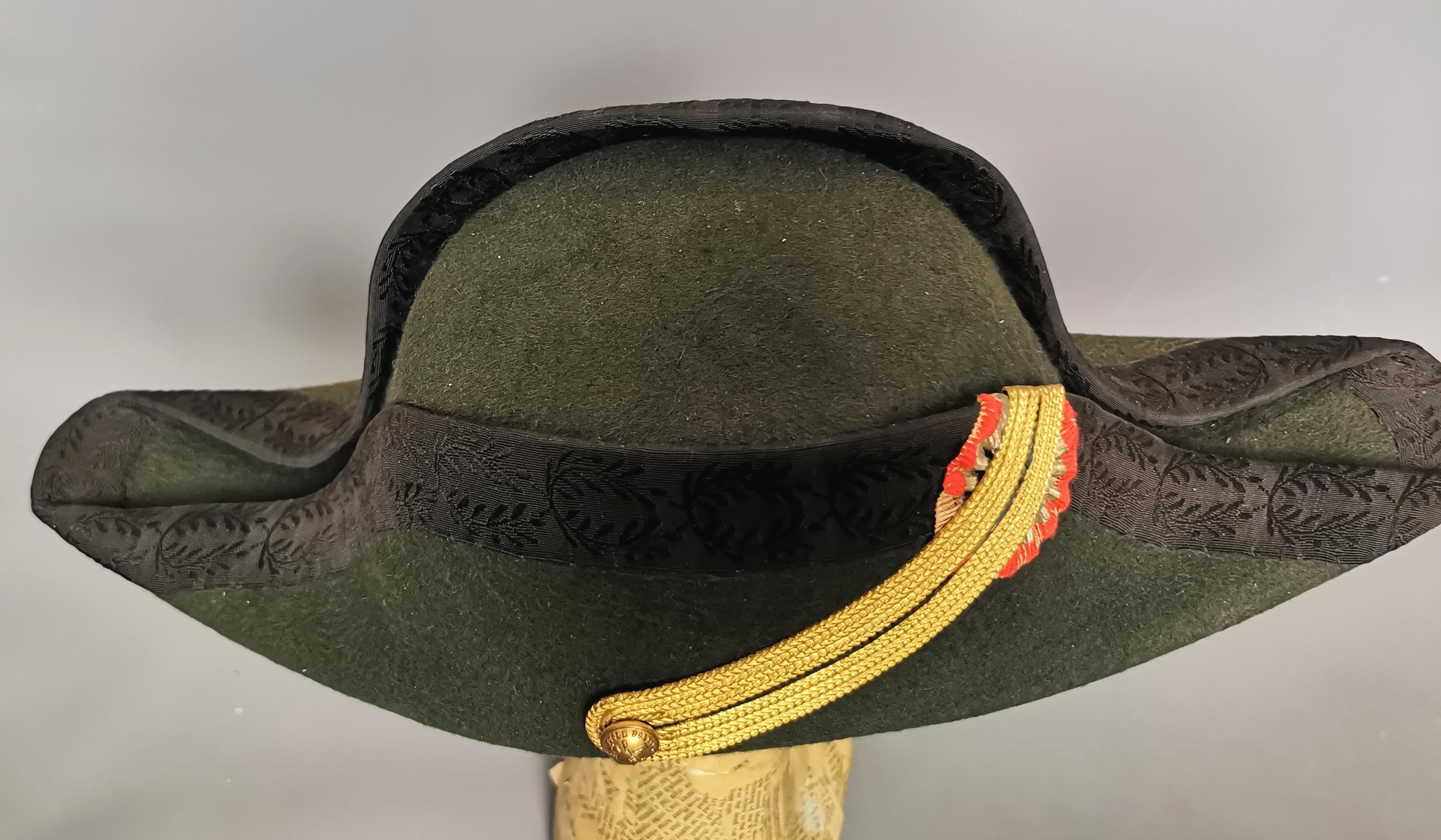Antique French Military bicorn hat, 19th century  6