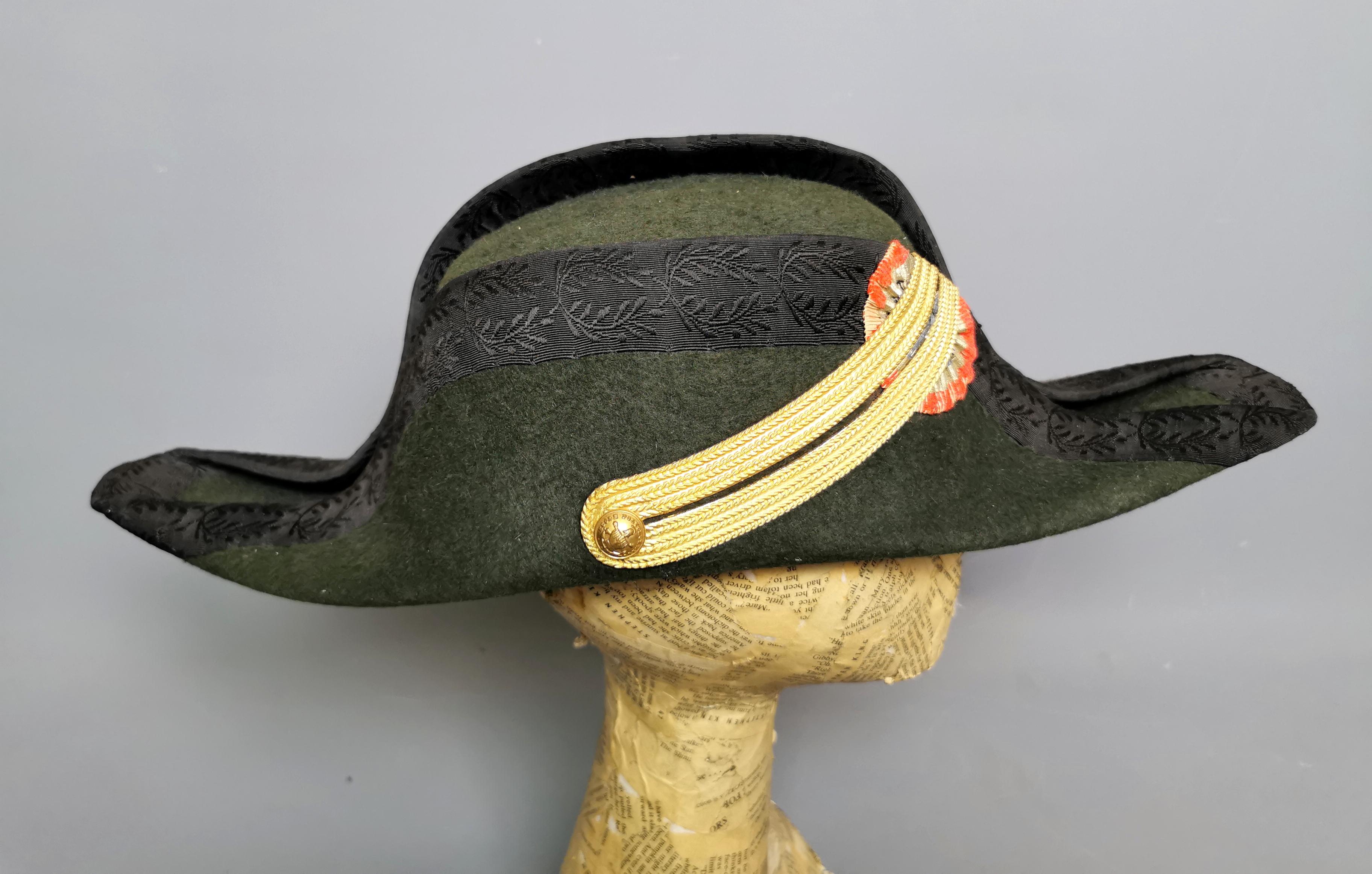 Chapeau bicorne militaire français ancien, 19e siècle 4