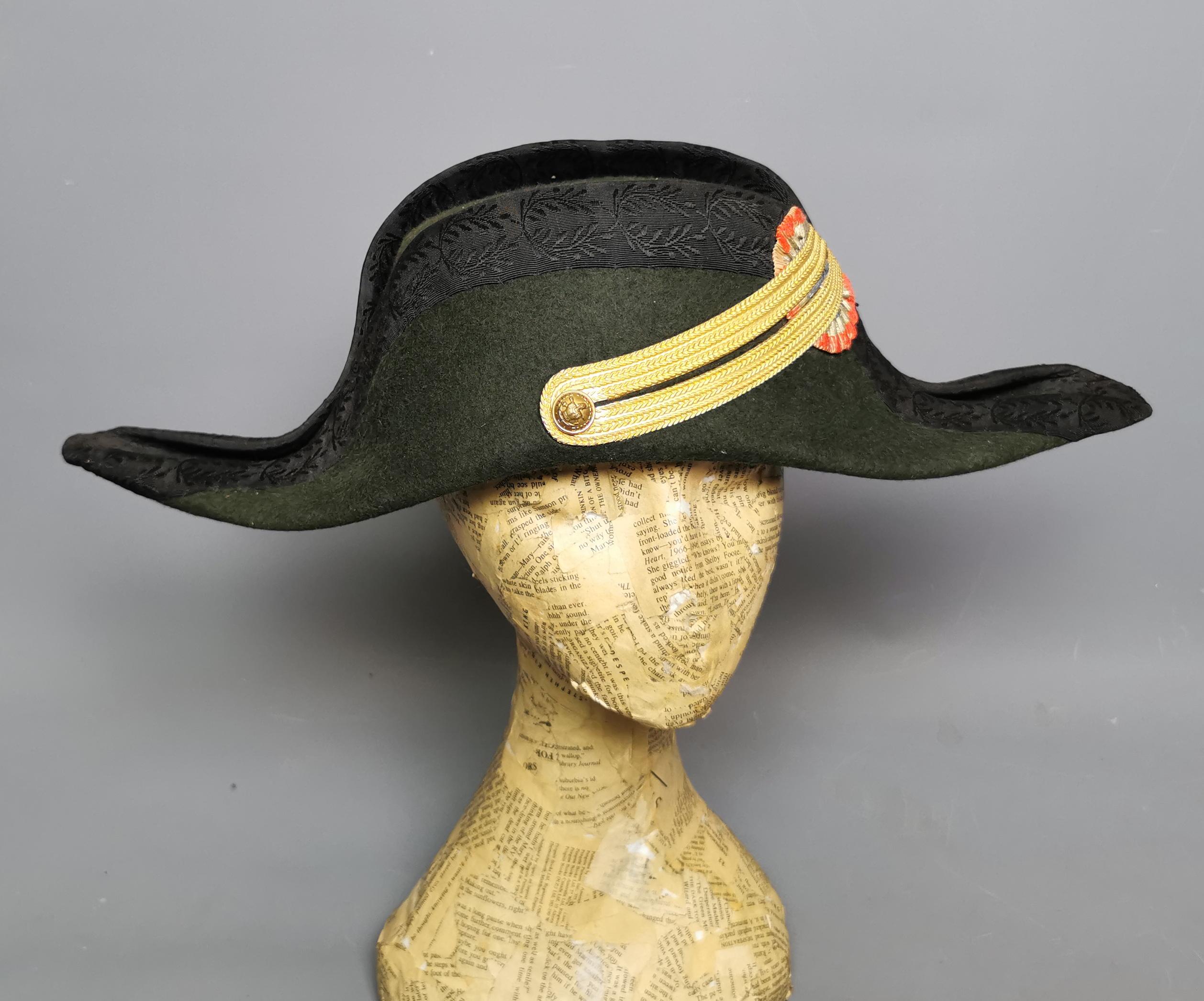Antique French Military bicorn hat, 19th century  4