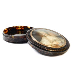 Antique French Miniature 18K Gold Piqué Tortoiseshell Snuff Box, circa 1790
