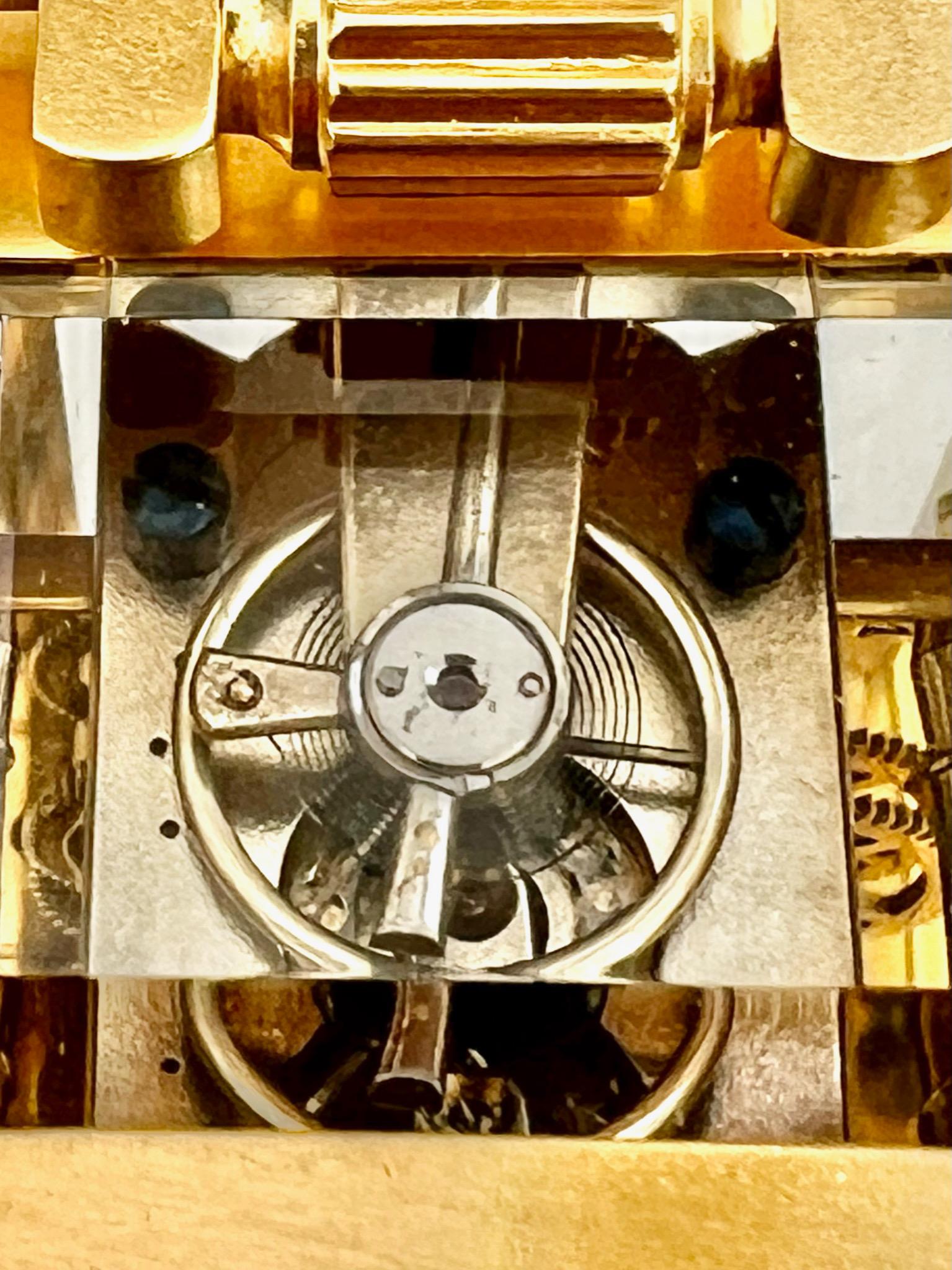 Antique French Miniature Gilt Timepiece Carriage Clock with Original Travel Case For Sale 6