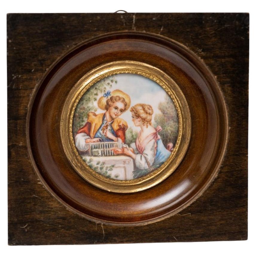 Antique French Miniature Painting For Sale
