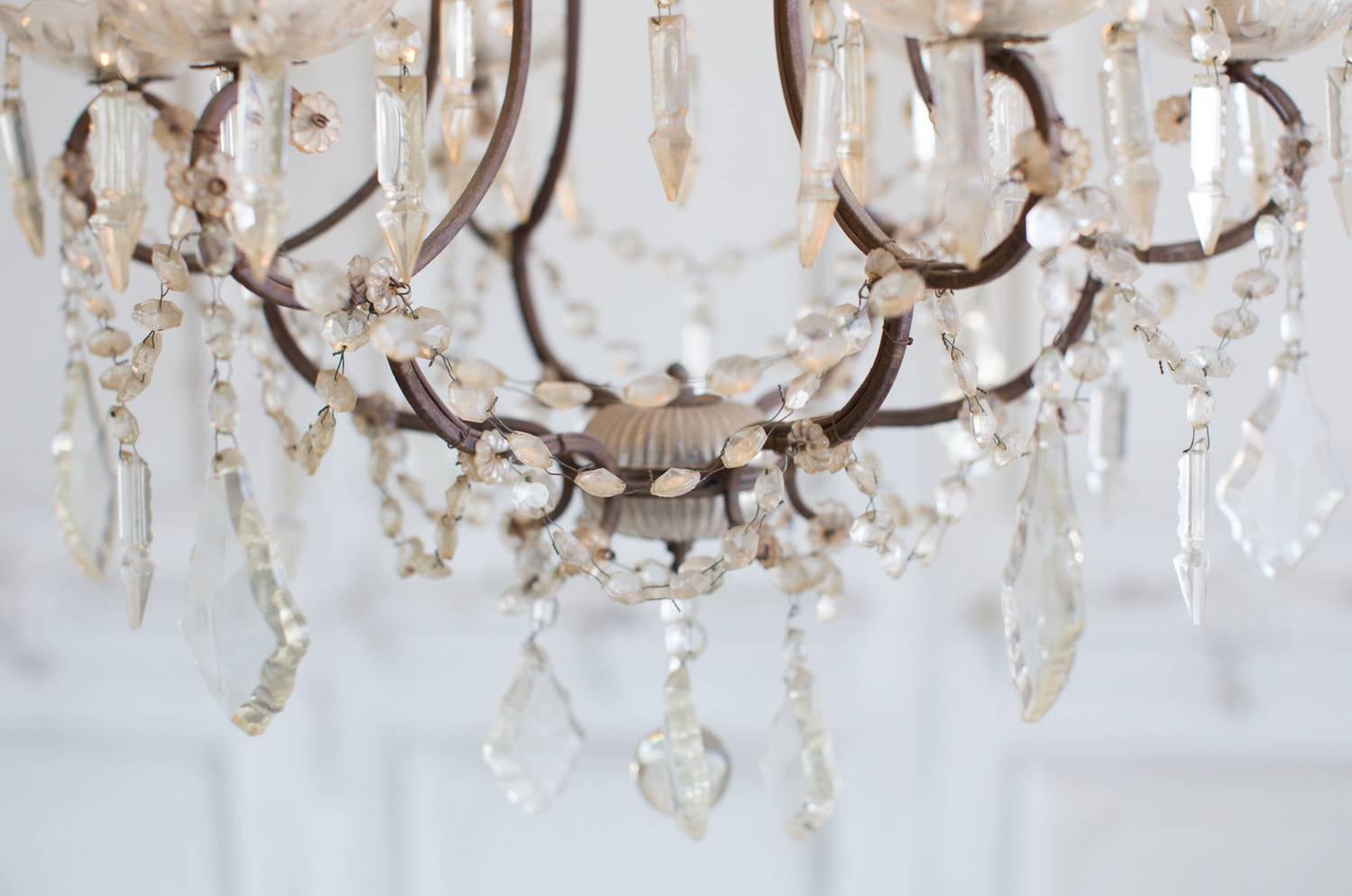 Late 19th Century Antique French Minimalist Chandelier For Sale