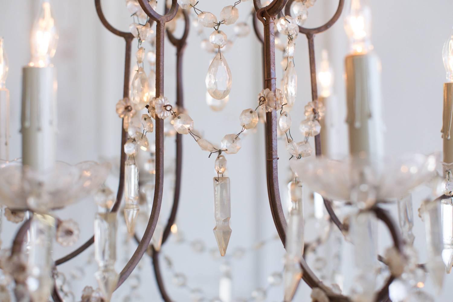 Antique French Minimalist Chandelier For Sale 1