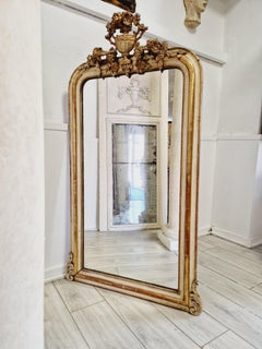 Antique miroir français du 19ème siècle de style Louis XVI