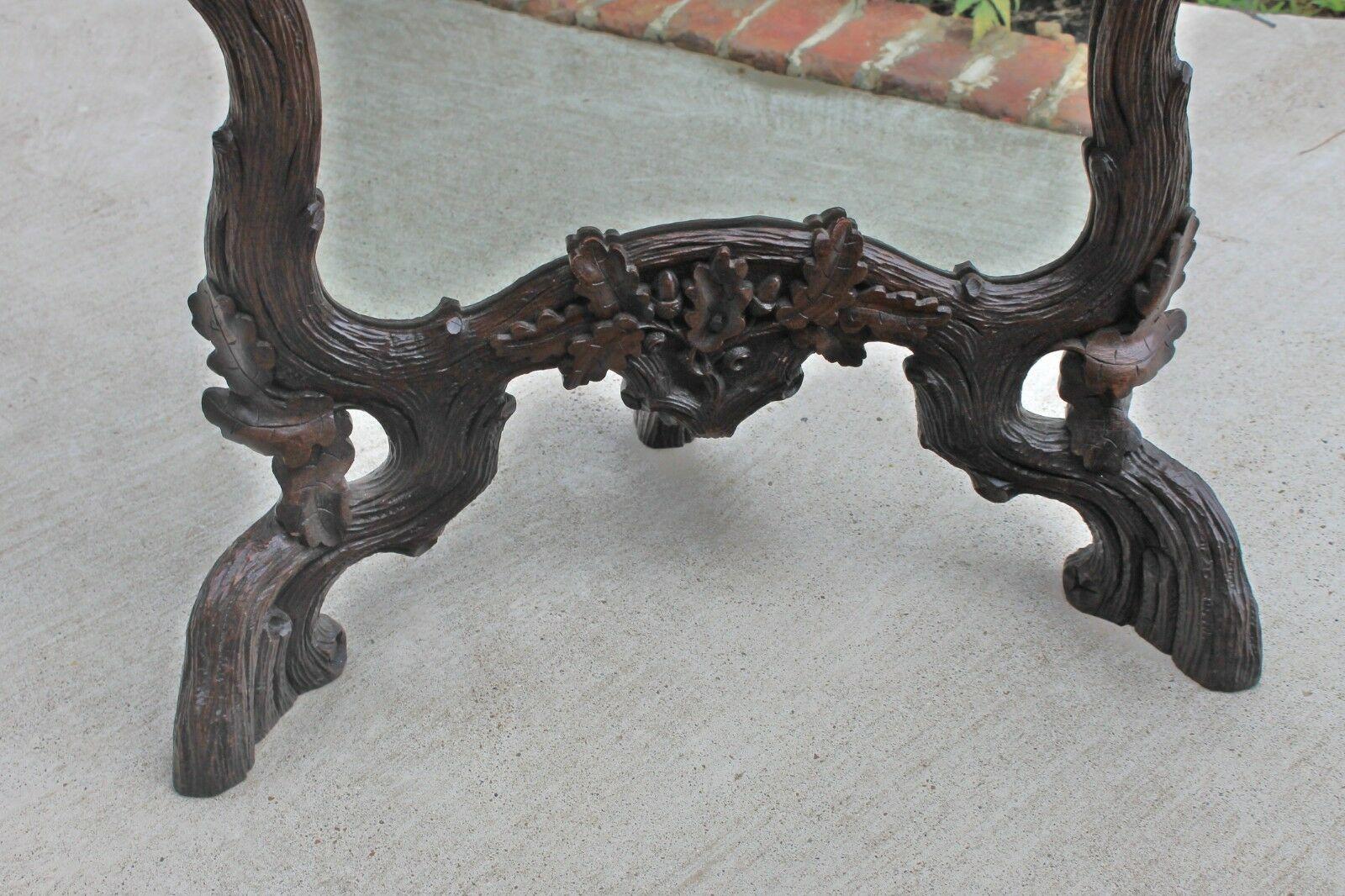Antique French Mirror Black Forest Oak Framed or Standing Mirrored Firescreen For Sale 4
