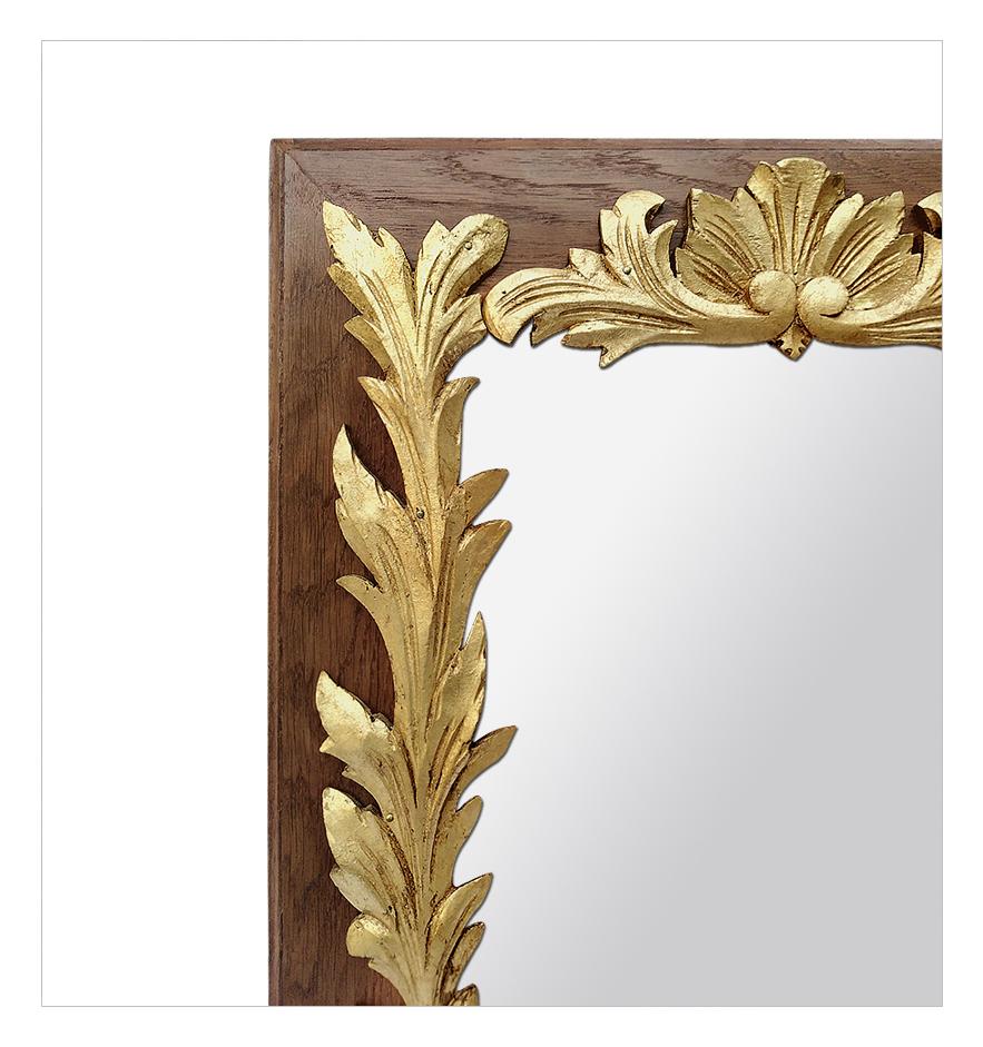 Antique French Mirror Carved Giltwood, circa 1940 In Good Condition In Paris, FR