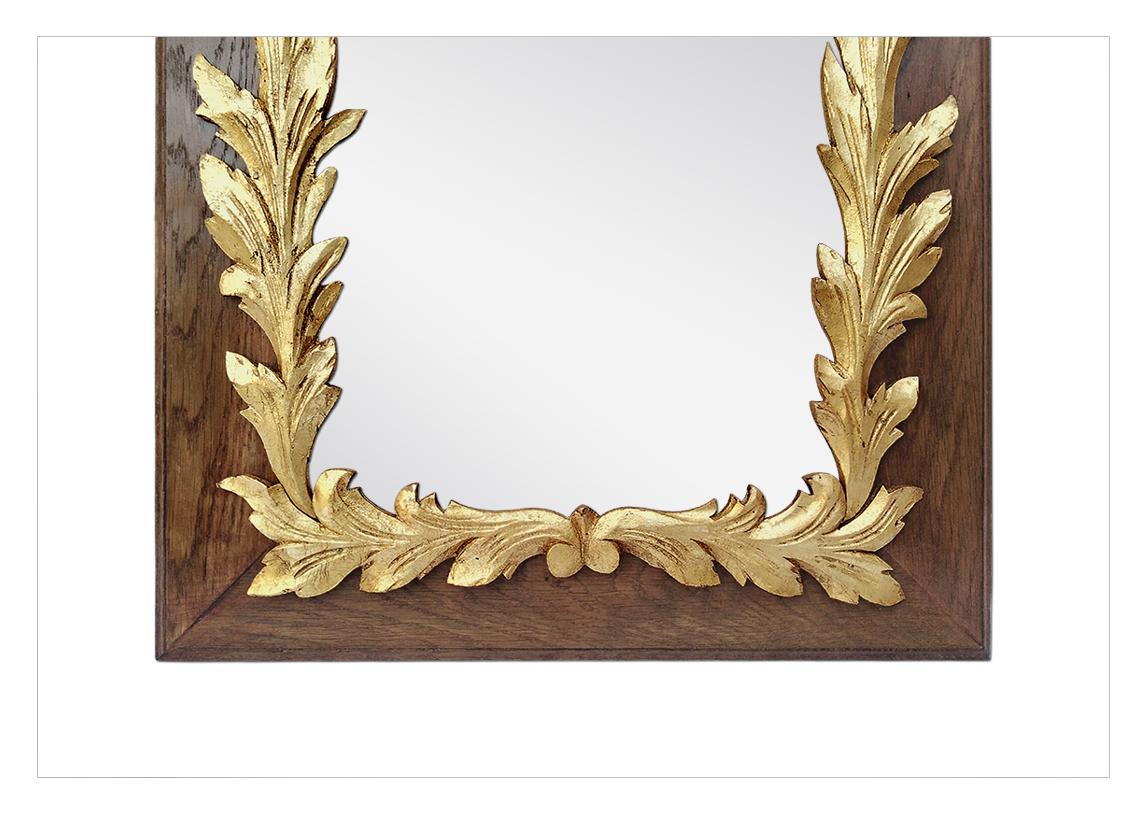 Mid-20th Century Antique French Mirror Carved Giltwood, circa 1940