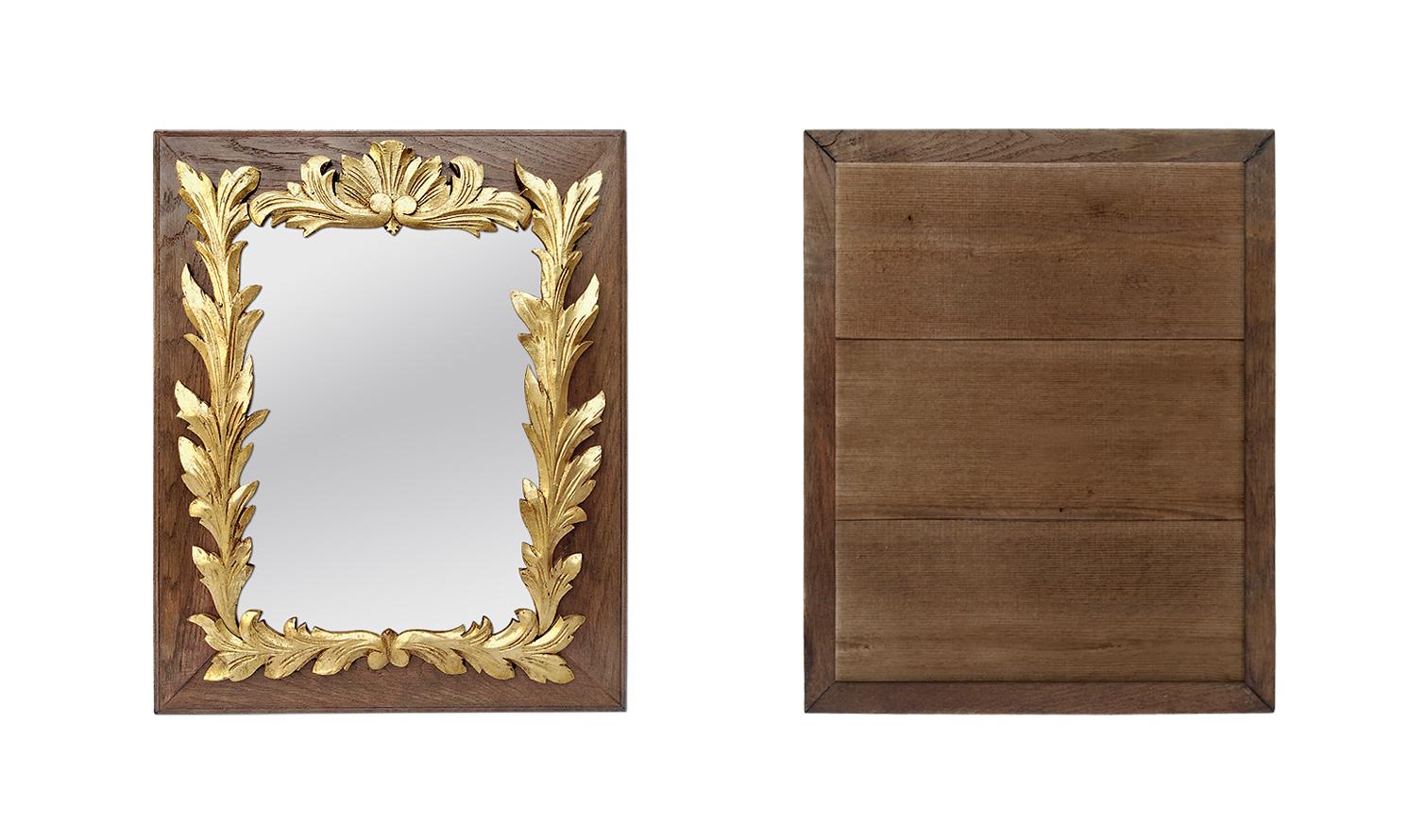 Antique French Mirror Carved Giltwood, circa 1940 1