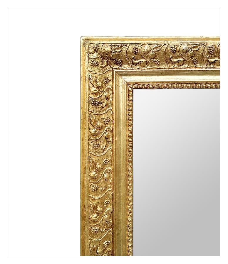 Antique French Mirror Giltwood Decorated with Vine Leaves, circa 1890 In Good Condition In Paris, FR