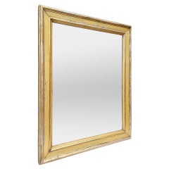 Miroir français ancien en bois doré, couleurs vermeil, vers 1890