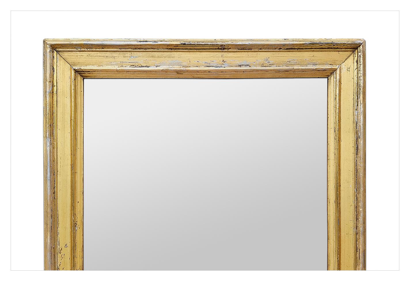 Barbizon School Antique French Mirror Giltwood, Vermeil Colors, circa 1890 For Sale