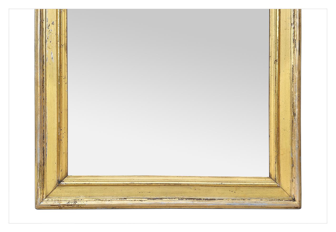 Français Miroir français ancien en bois doré, couleurs vermeil, vers 1890 en vente