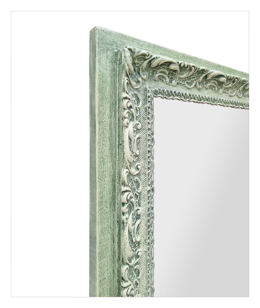 Patinated Antique French Mirror, Green Patina Colors, circa 1900 For Sale