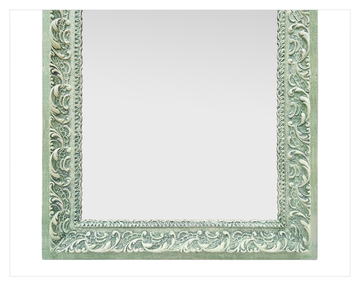 Antique French Mirror, Green Patina Colors, circa 1900 In Good Condition For Sale In Paris, FR