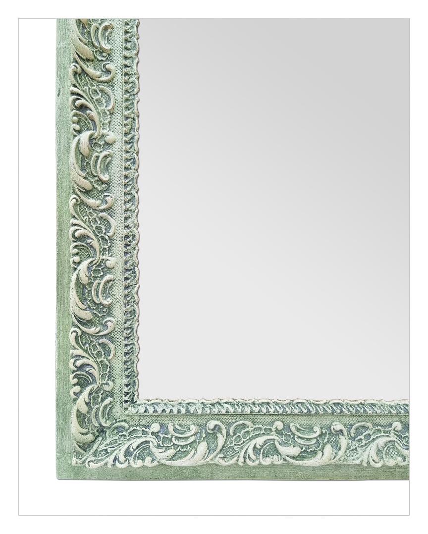 Early 20th Century Antique French Mirror, Green Patina Colors, circa 1900 For Sale