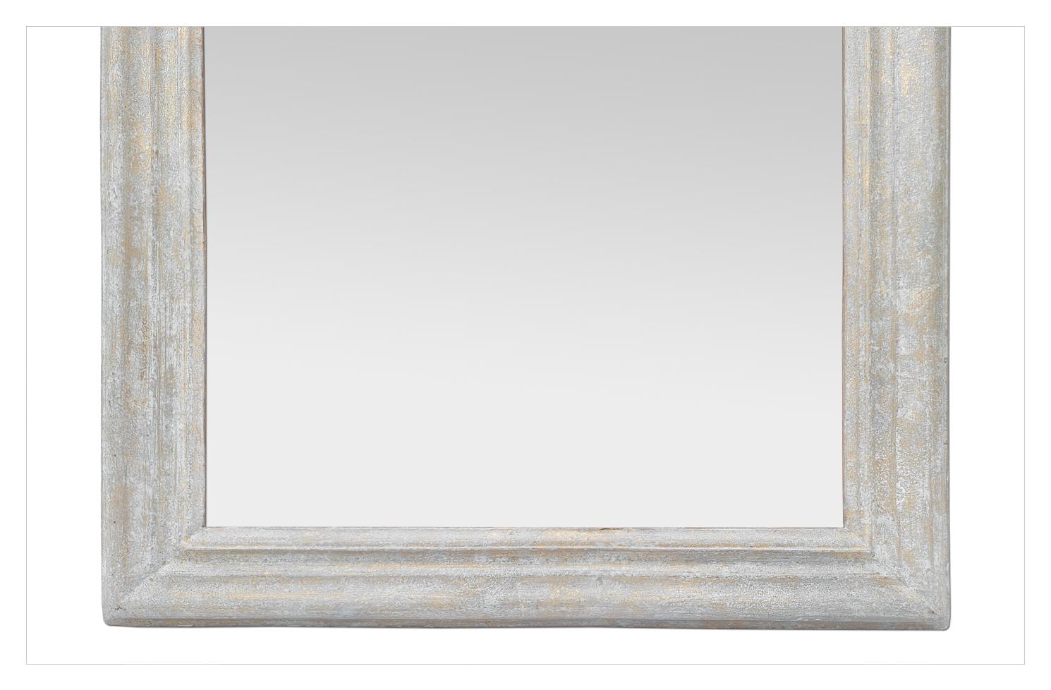 Doré Miroir français ancien gris-doré clair, style Louis-Philippe, vers 1930 en vente