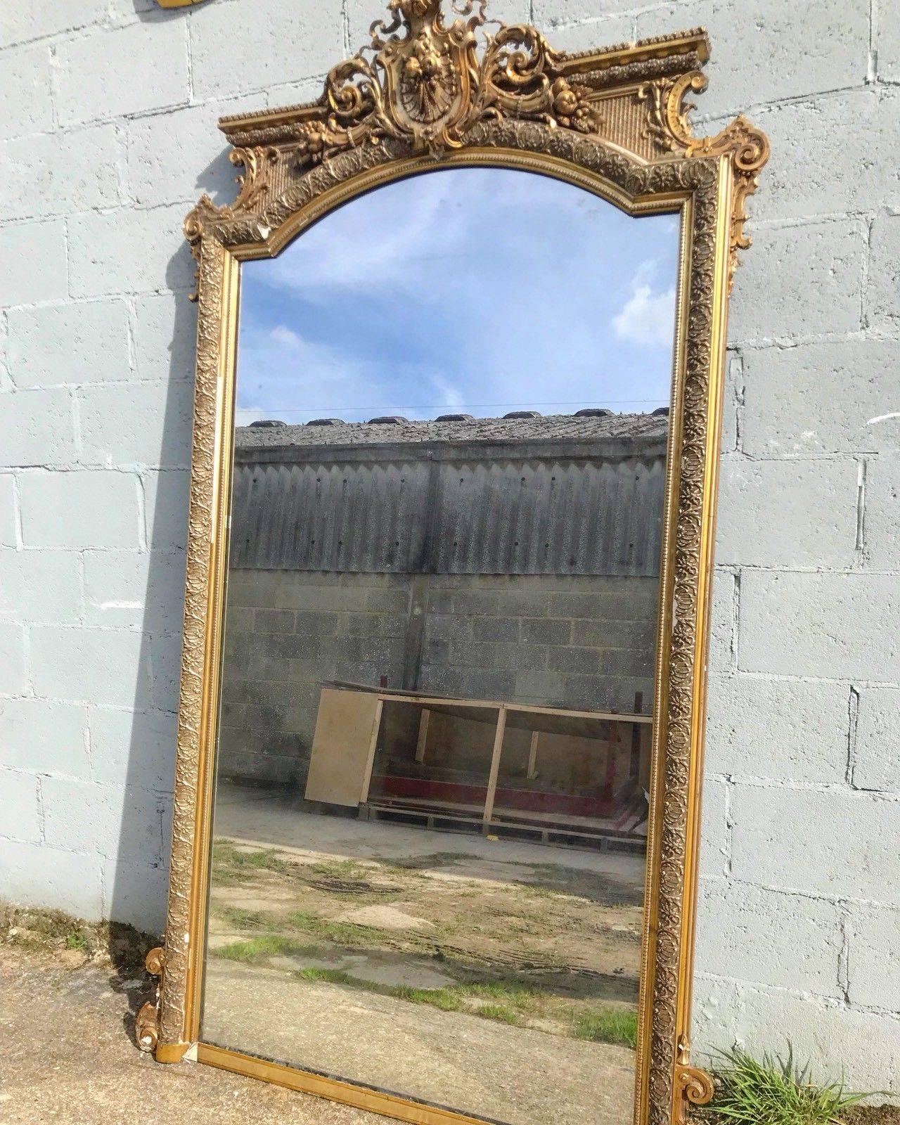 Antique French Mirror, Mega Rare, Early 1800s, Vintage In Good Condition For Sale In Lingfield, West Sussex