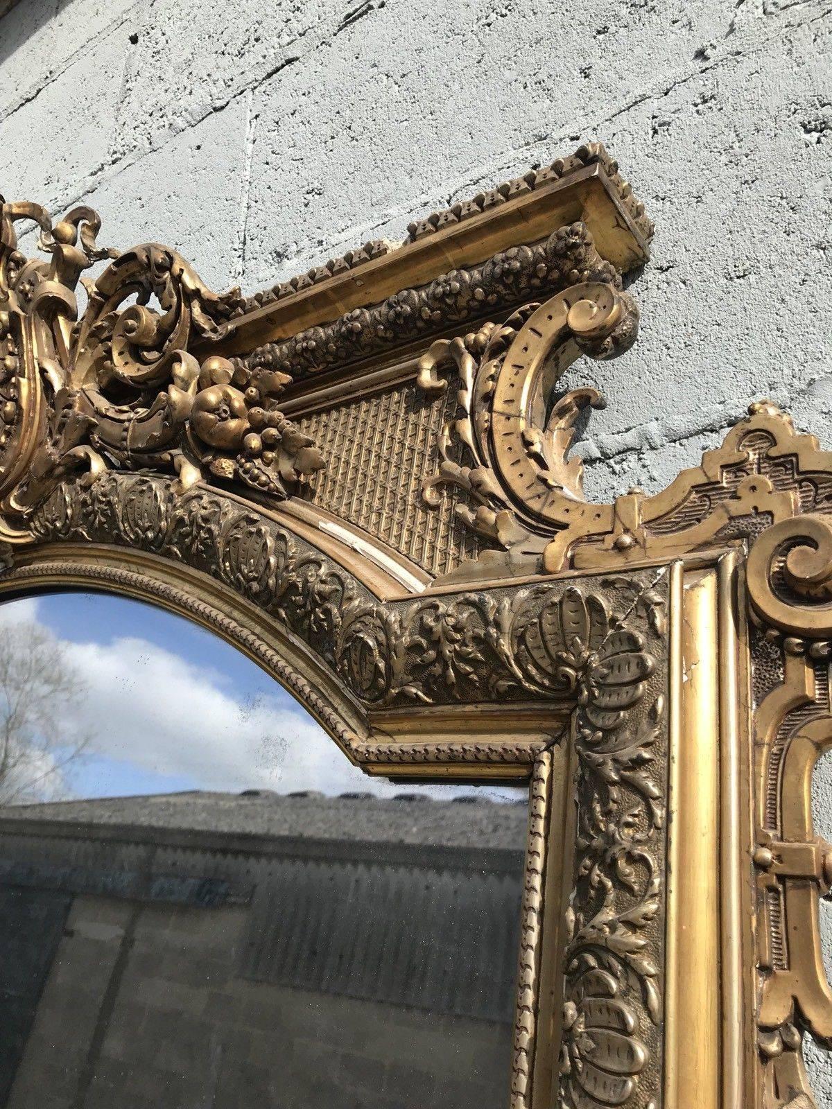 19th Century Antique French Mirror, Mega Rare, Early 1800s, Vintage For Sale