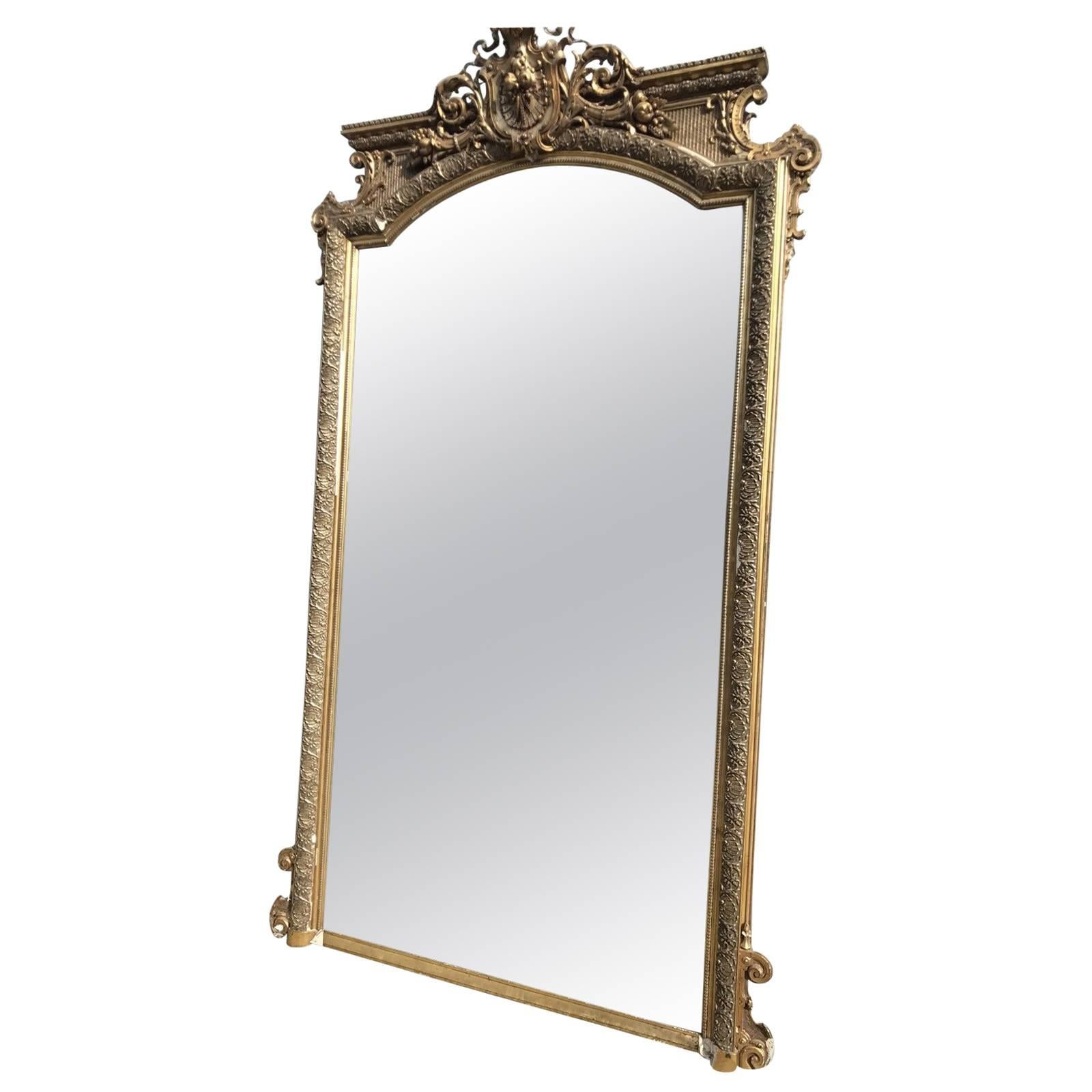 Antique French Mirror, Mega Rare, Early 1800s, Vintage For Sale