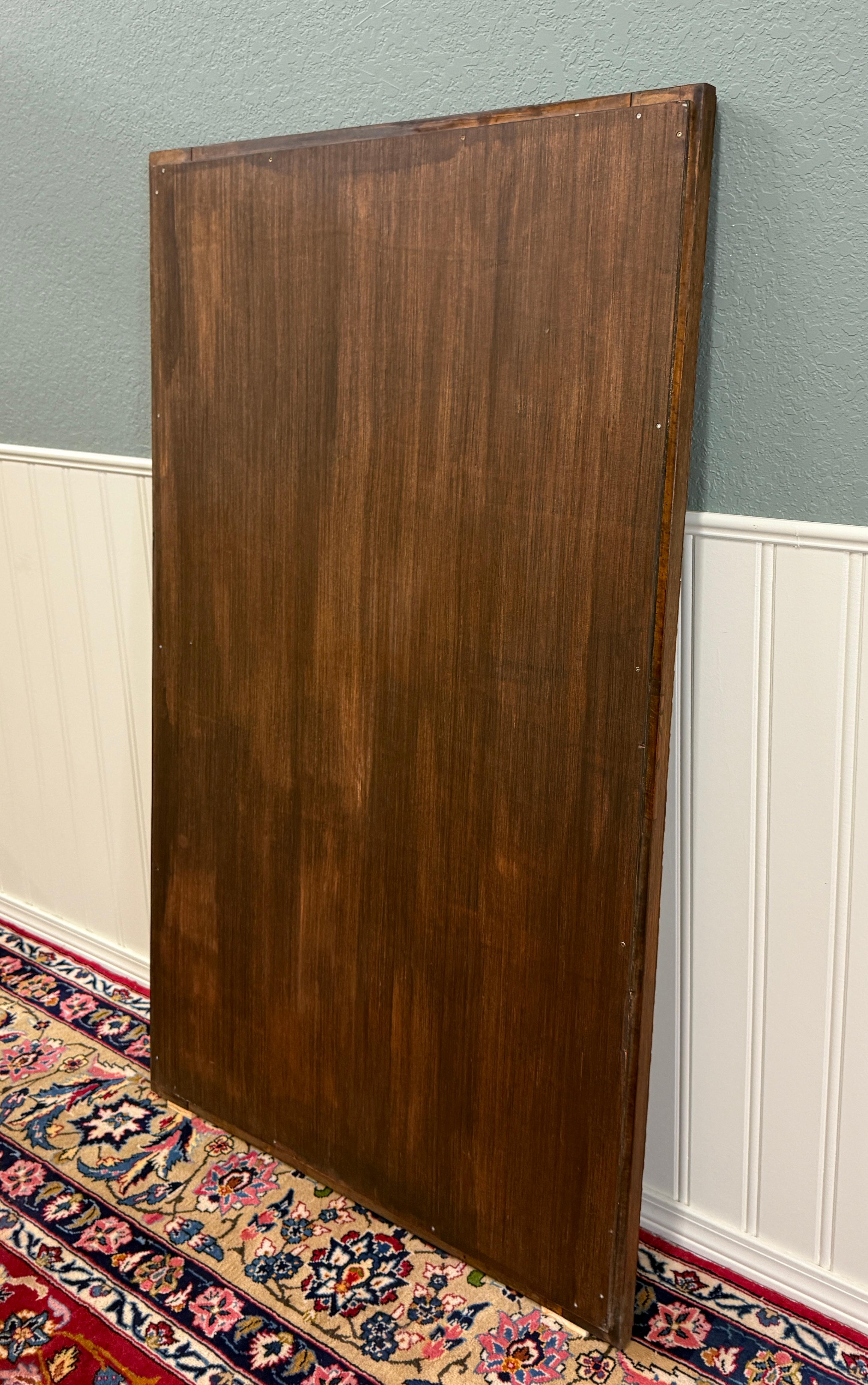 Antique French Mirror Over Mantel LARGE Rectangular Oak Carved Beveled c.1930 en vente 4