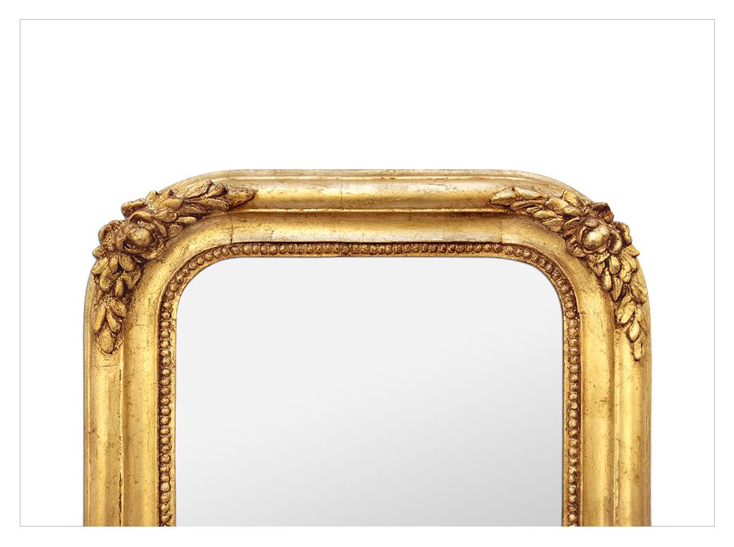 Gilt Antique French Mirror, Romantic Style, circa 1830