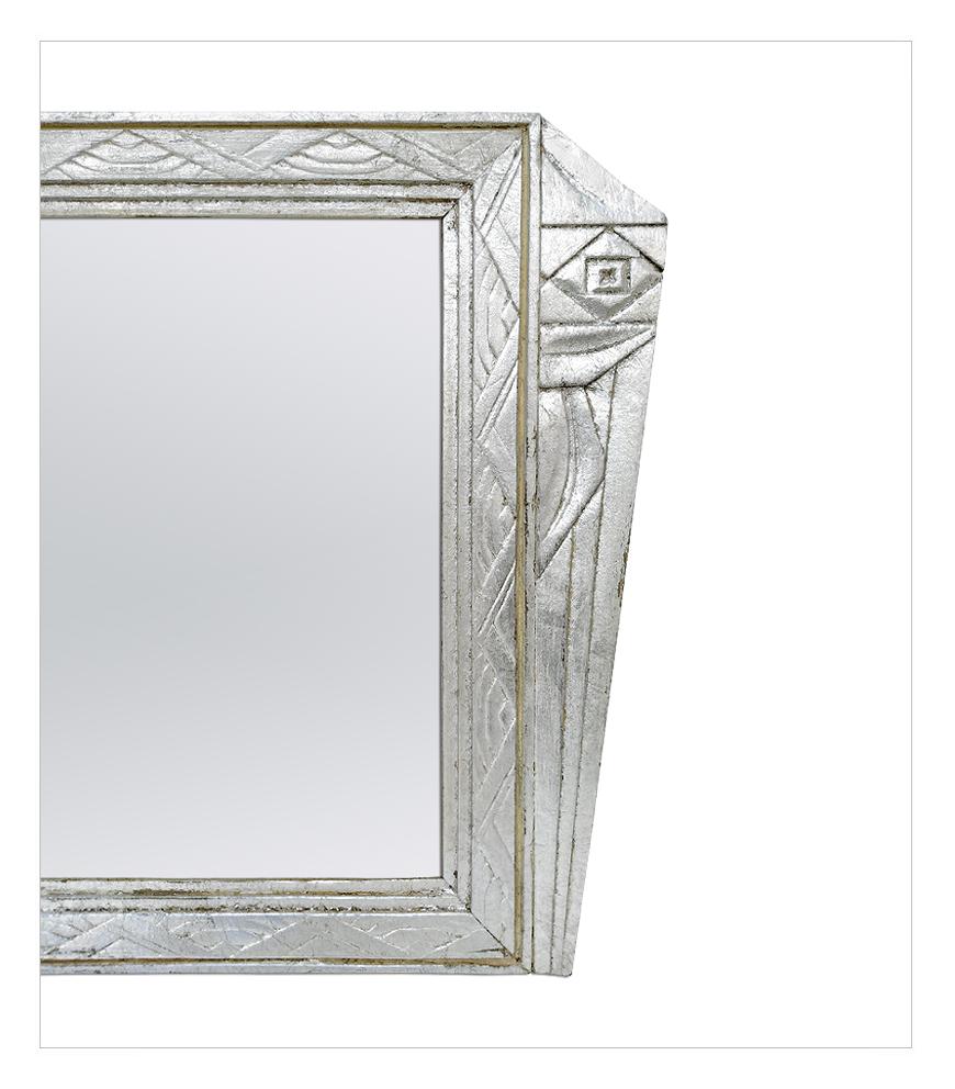 art deco mirror silver