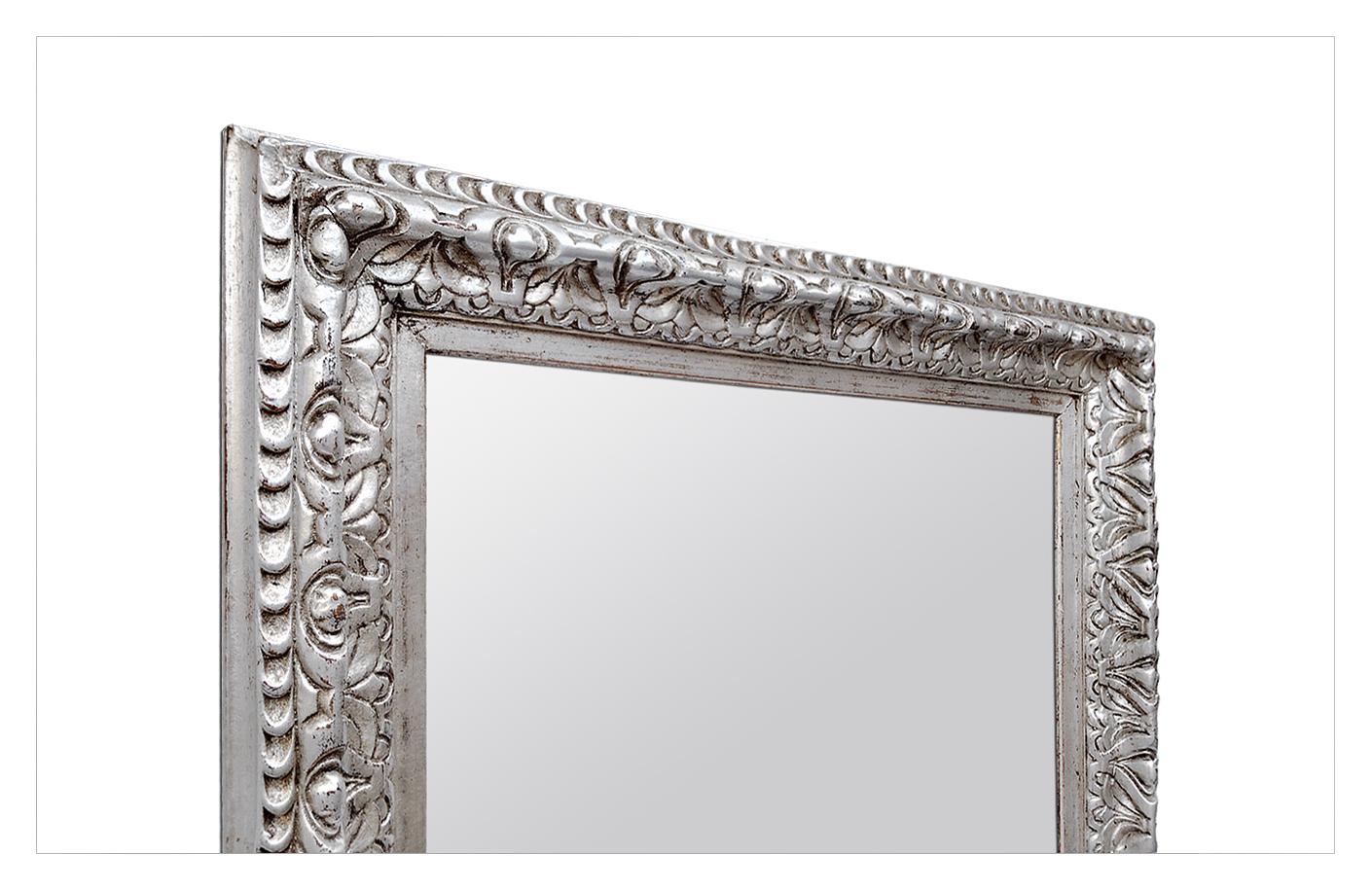 Antique French Mirror Silver Wood, circa 1930 In Good Condition In Paris, FR