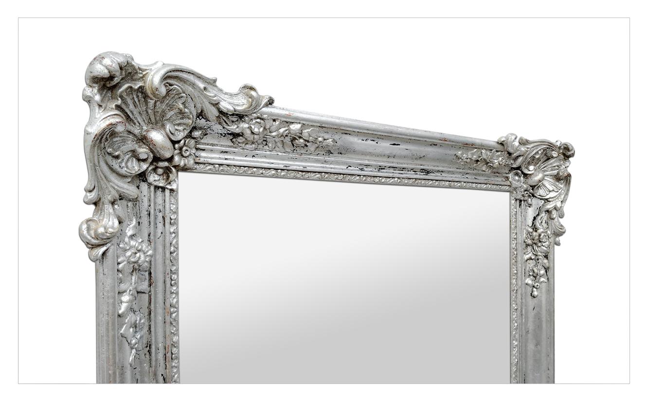 Antique French Mirror Silver Wood Louis XV Style, circa 1890 1