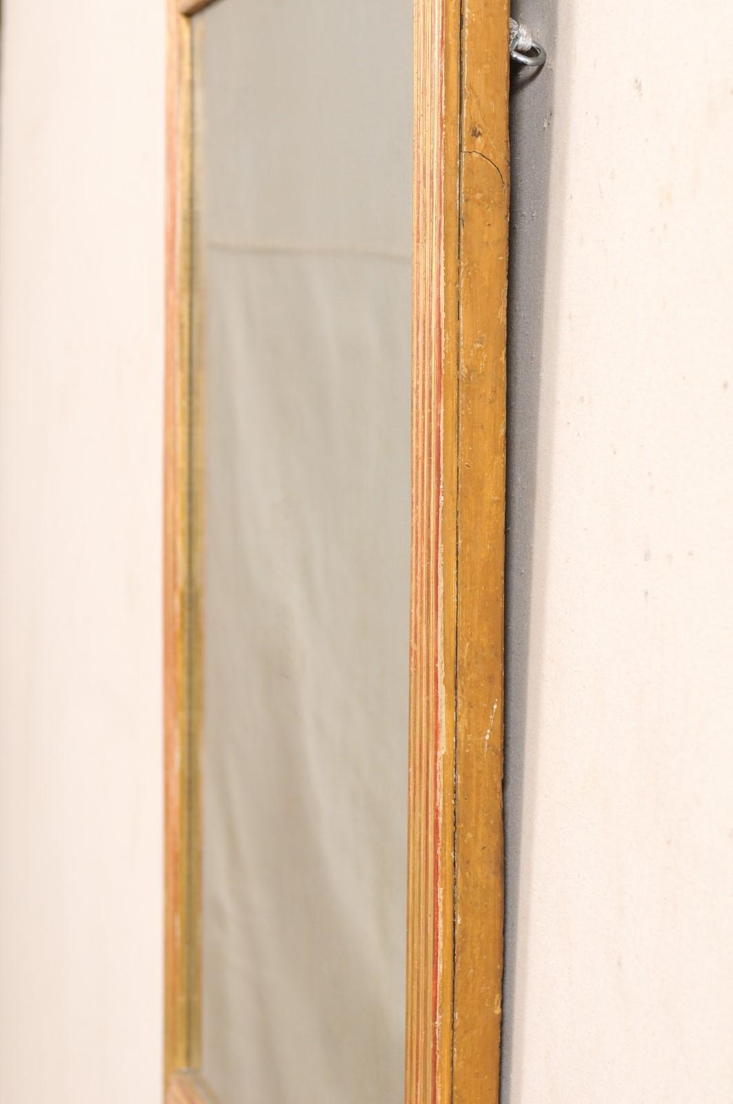 Antique French Mirror W/Its Original Gold & Red Color For Sale 5