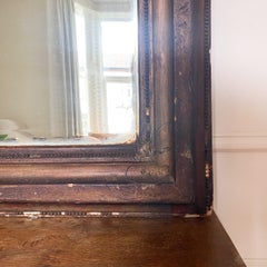 Antique French Mirror With Original Beveled Glass