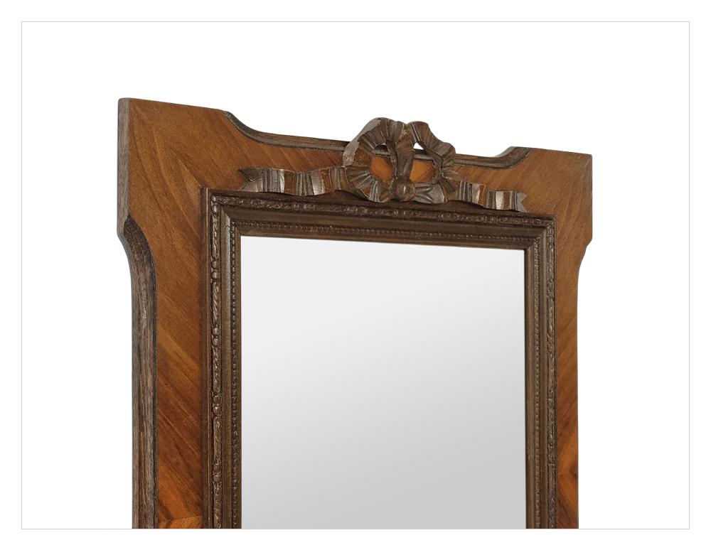 Antique French Mirror, Wood & Marquetry, sculpté d'un nœud de style Louis XVI, circa 1900 Bon état - En vente à Paris, FR