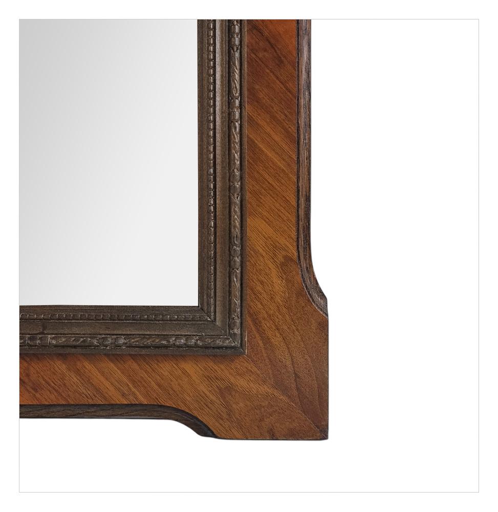Miroir Antique French Mirror, Wood & Marquetry, sculpté d'un nœud de style Louis XVI, circa 1900 en vente