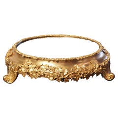 Antiguo Centro de Mesa Francés de Ormolu con Espejo, C. 1900