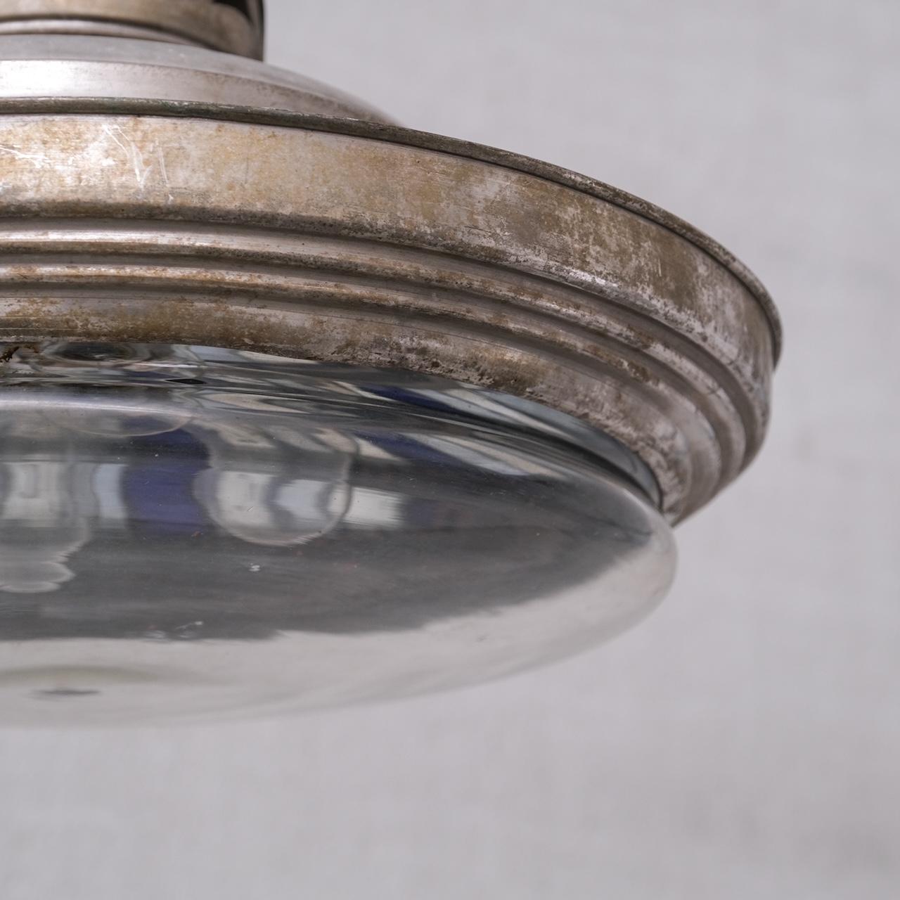 Antique French Mirrored Reflector Pendant Light 5
