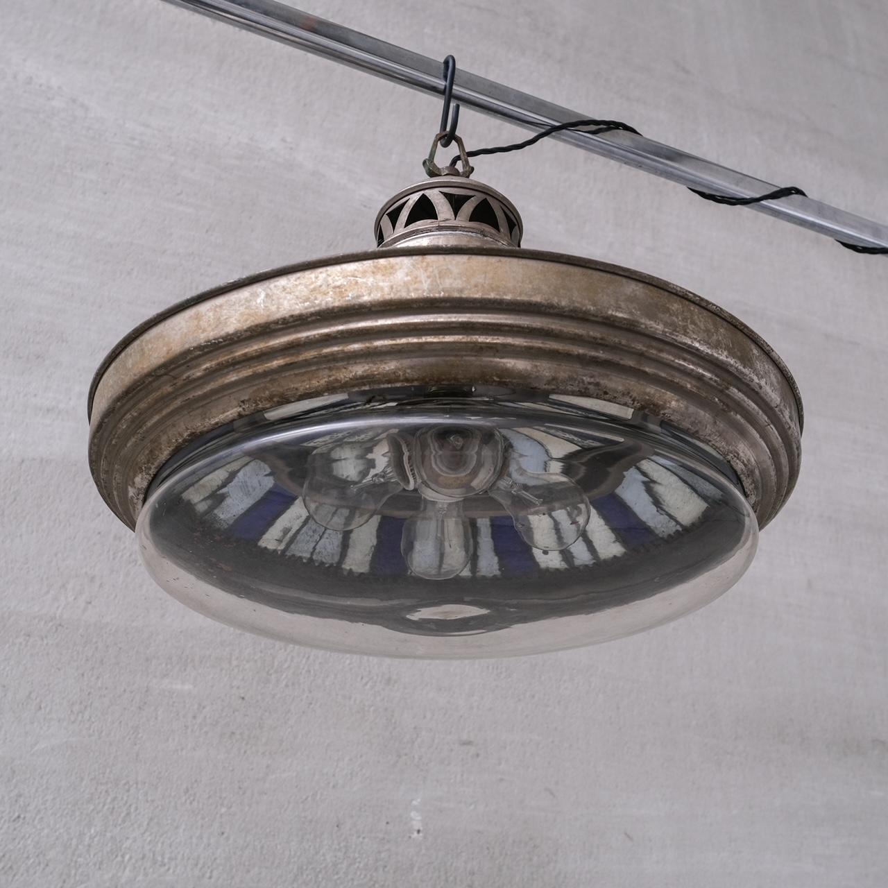 Antique French Mirrored Reflector Pendant Light 8