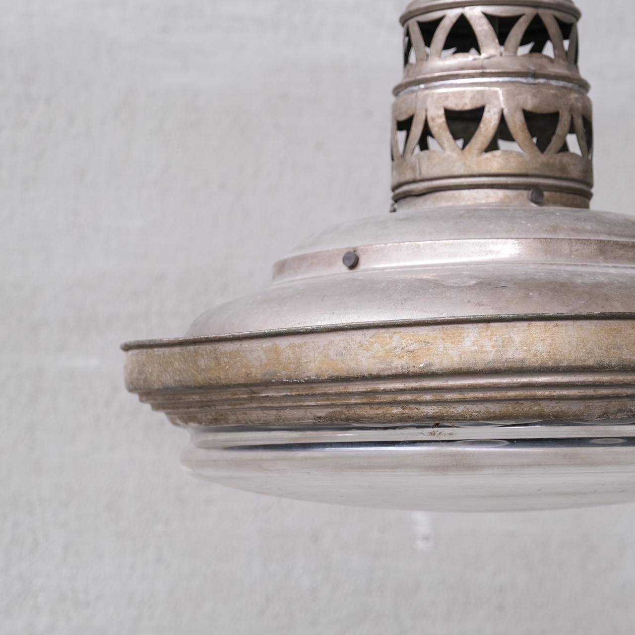 Antique French Mirrored Reflector Pendant Light 3