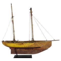 Antique French Model Sailboat