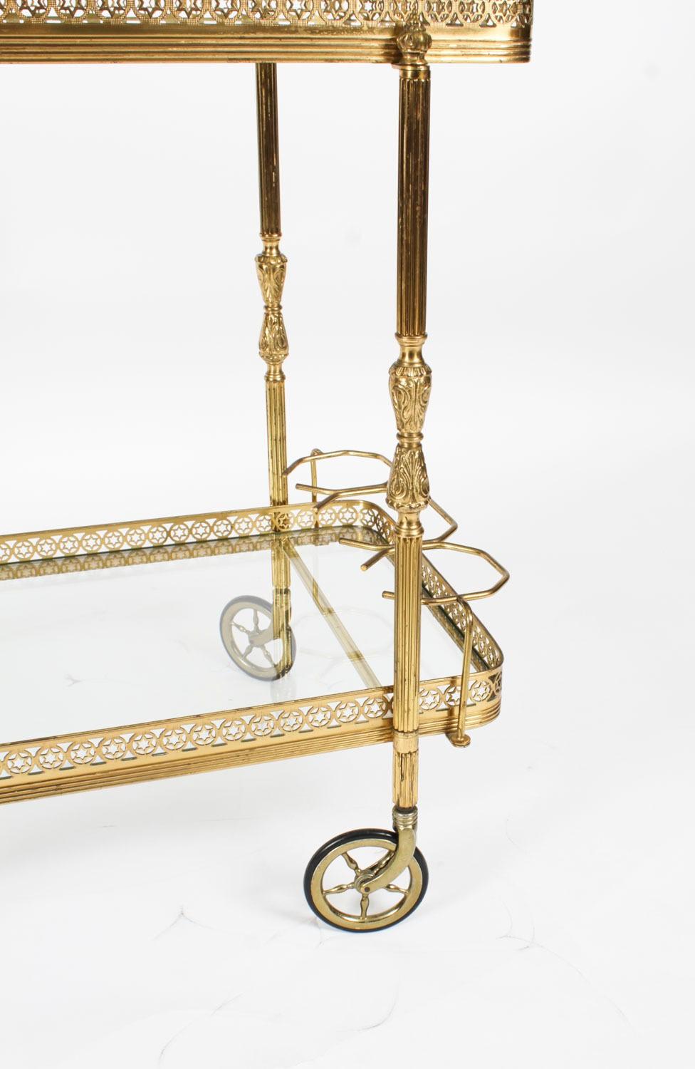 Antique French Modernist Gilded Drinks Serving Trolley Mid Century 7