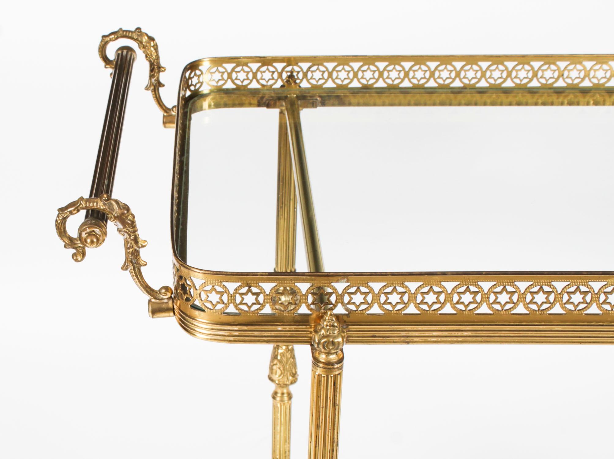 Antique French Modernist Gilded Drinks Serving Trolley Mid Century 9