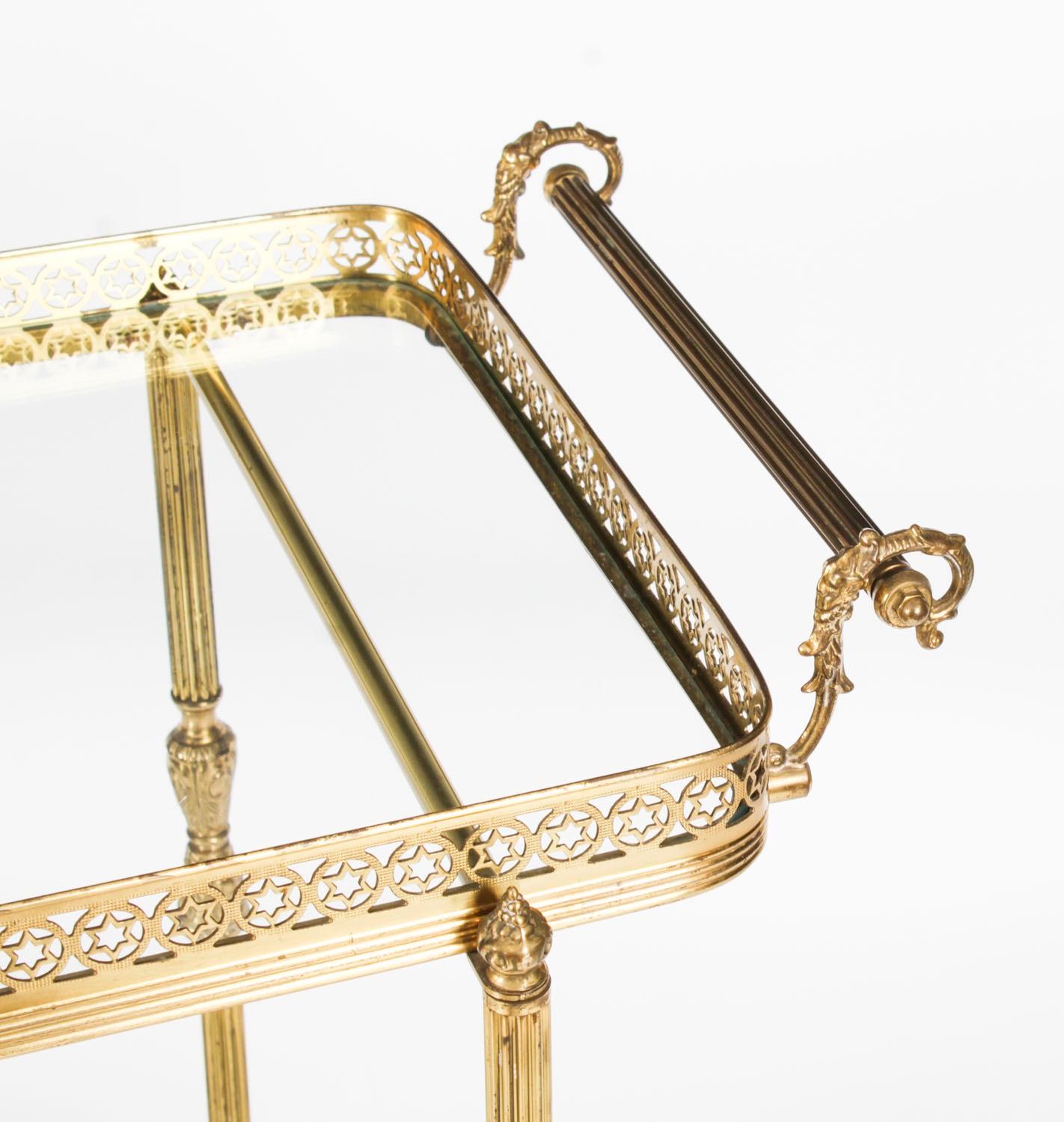 Antique French Modernist Gilded Drinks Serving Trolley Mid Century 2