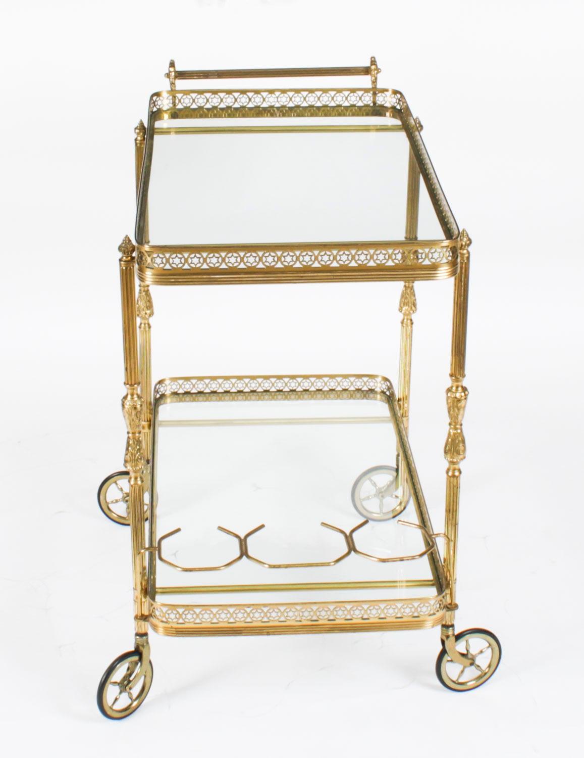 Antique French Modernist Gilded Drinks Serving Trolley Mid Century 3