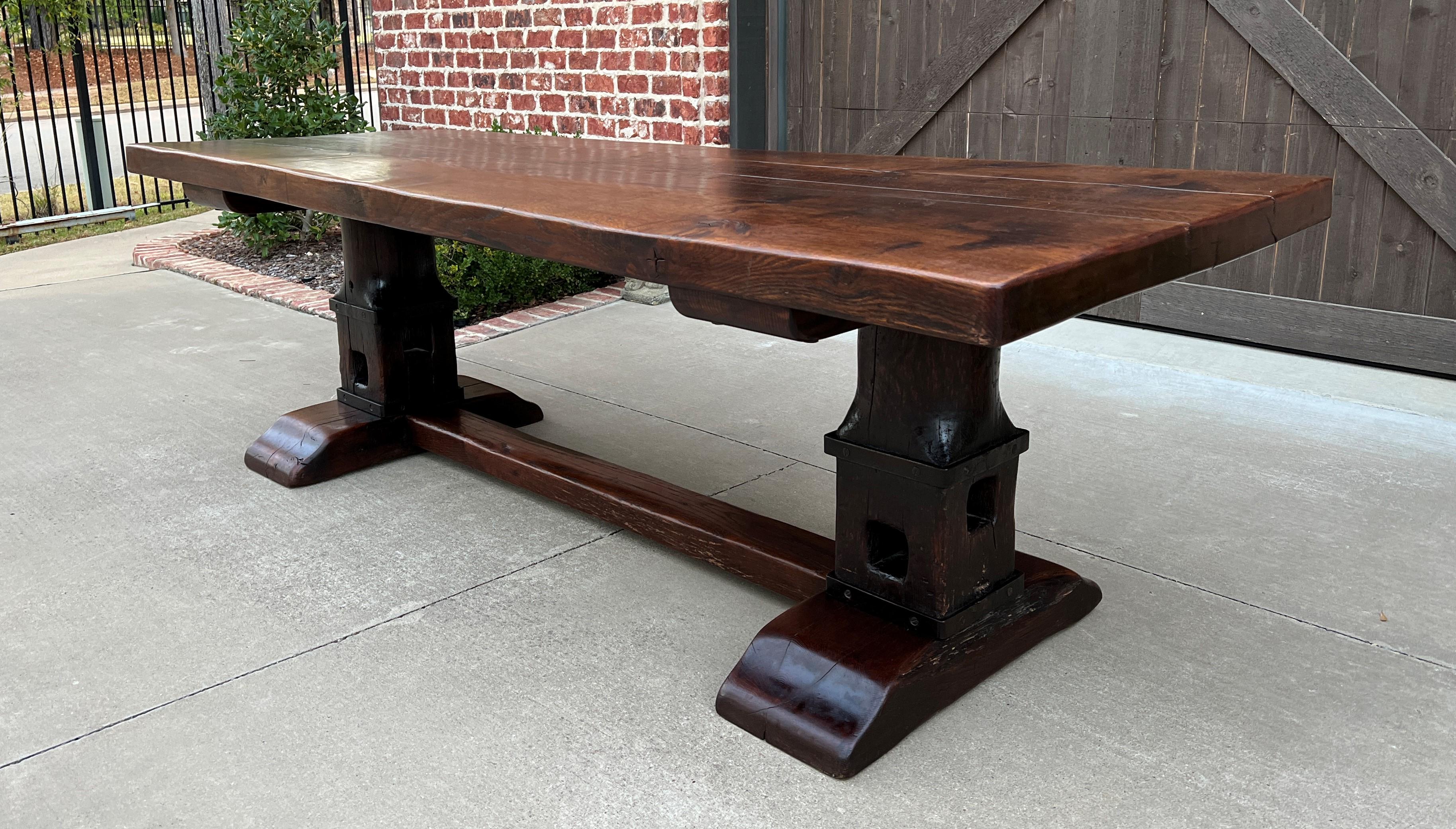 Antique French Monastery Dining Table Farmhouse Desk Conference Library Oak 94