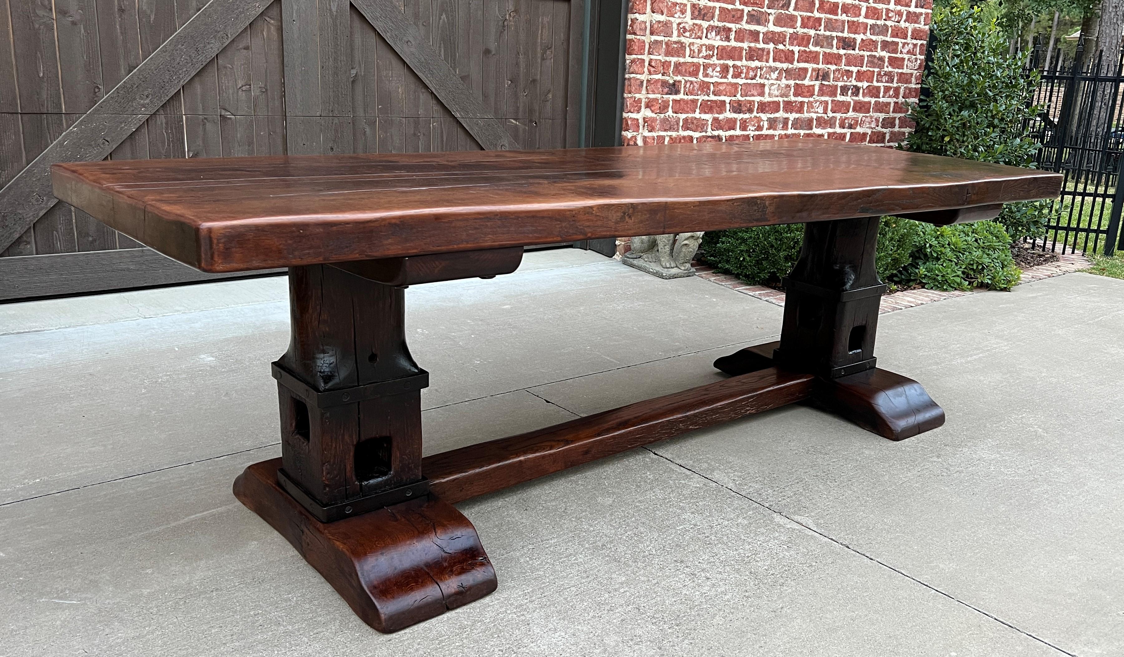 Antique French Monastery Dining Table Farmhouse Desk Conference Library Oak 94