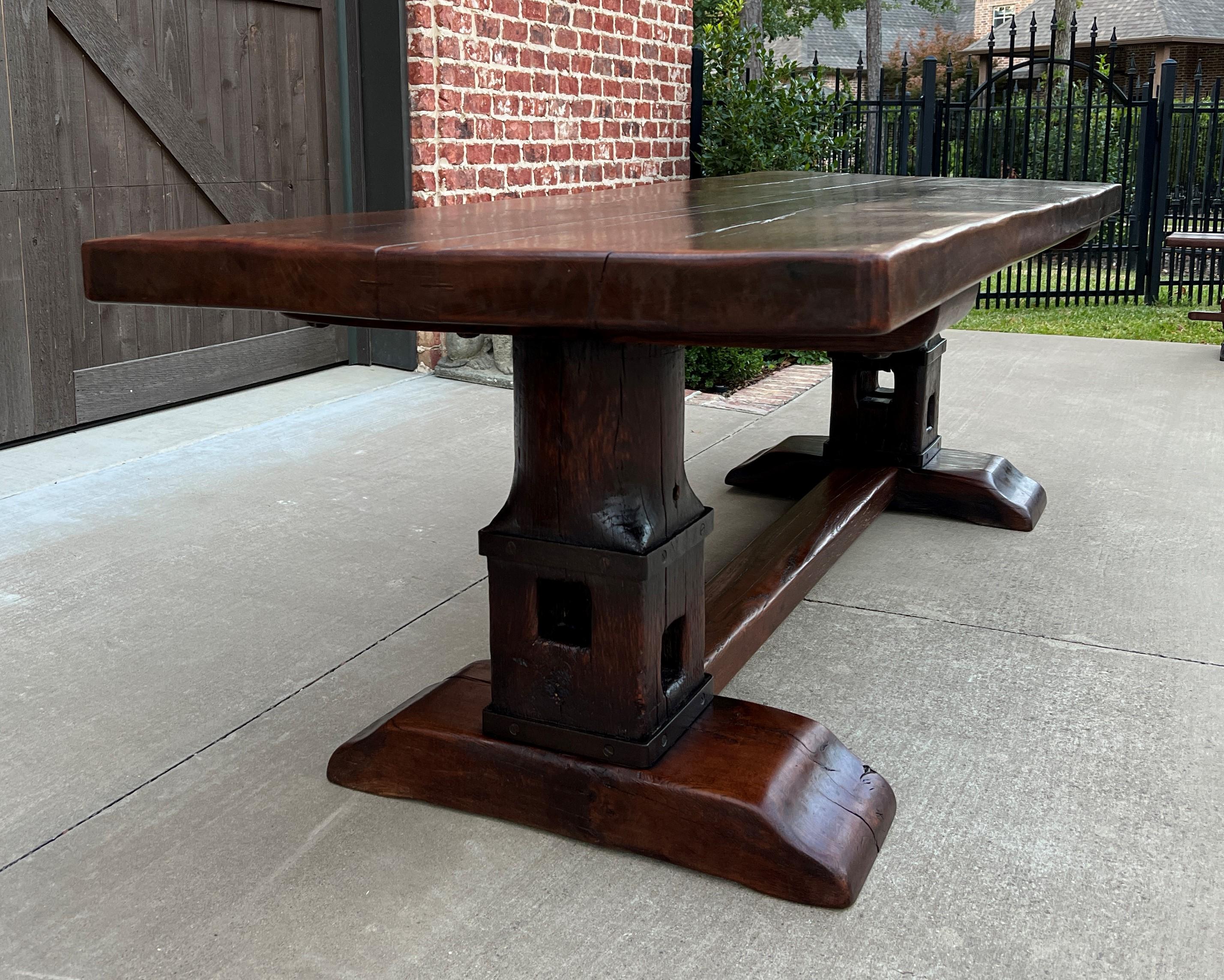 Antique French Monastery Dining Table Farmhouse Desk Conference Library Oak 94